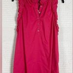 BCBGMAXAZRIA NwT medium cotton poplin top in azalea red. Photo 0
