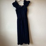 Handmade Vintage Velvet Blue Prom Event Wedding HOCO Drop Waist Ruffle regency costume xs Photo 5