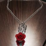 Puzzle Piece Red Rose Necklace Photo 4