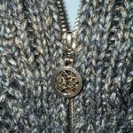 White House | Black Market Gray Open Stitch Metallic Full Zip Sweater Jacket EUC S Photo 3