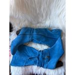Twiggy London Blue Suede Women's Heeled Boots with Side Zipper and Buckle Detail Size 9.5 Photo 2