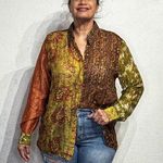 Savannah Morrow  Multicolor Silk Cliff Blouse Sz M NWT Photo 0