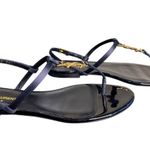 Saint Laurent NIB Cassandra Flat Sandals in Patriot Navy Size 39.5 Photo 5