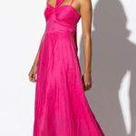 Lusana Meela Maxi Linen Dress in Magenta Purple Photo 0