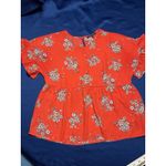 Daisy May Baby Doll Open Back Floral Print Flutter Short Sleeve Top Shirt Medium Photo 3