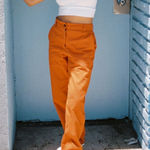 KARLETTAS High Rise Terracotta Relaxed Pant Sz 30‎ Orange Photo 0