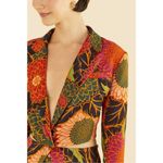 Farm Rio NWOT  Multicolor Floral Garden Cut-Out Long Blazer Size M Photo 2