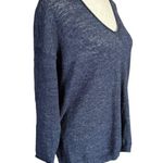 J.Crew blue v-neck 3/4 sleeve stretchy pullover soft loose fitting top size XS Photo 1