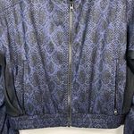 Athleta  Blue Black Snakeskin Brooklyn Bomber Jacket Photo 2