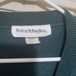 Norton Mcnaughton Vintage  Forest Green Cardigan Sweater Floral Womens Small USA Photo 5