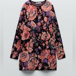 ZARA  Floral Knit Dress /Sweater Size M Photo 2