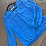 CHAUS NEW YORK Mosaic Blue Blouse Photo 1