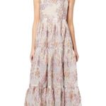 Elliatt NWT  Halite Blush Pink Metallic Jacquard Side Slit Maxi Dress Photo 0