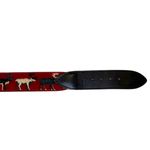 Vintage John Meyer Quirky Moose Embroidered Women's Belt Red Photo 2