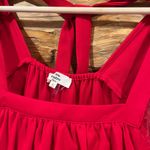 Entro Red Bubble Sleeve Dress Photo 3