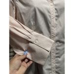 Talbots  3/4‎ Sleeve White/Pink Striped Button Up Size 8 Collar Cuffs Photo 3