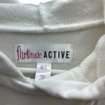 Flirtitude Active Off White French Terry Tunic Hoodie Sweatshirt Womens M L Photo 8