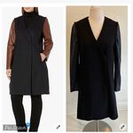 Theory Quennel Convertible Wool Leather Black Coat Photo 1