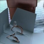 ✨ Diamonique Inside Out Hoop Earrings✨ Gold Photo 6