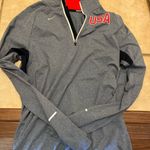 Nike  USA Gray and Red Dri-FIT Quarter-Zip Photo 0