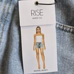 Rise Light Wash Blue Distressed Denim Festival Shorts Size 5 Photo 6