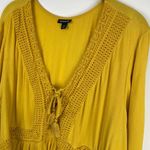 Torrid  Crochet Lace Up Babydoll Blouse Top Yellow Sz 4X Photo 5