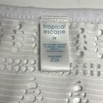 Tropical Escape White Eyelet Swim Plunging V-Neck Coverup w/Shirt Sleeves- 1X Photo 8