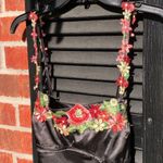 Jessica Simpson NWT Embroidered Black Satin Mini Dress S/M Photo 4