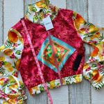 Forever 21 Tropical Ornate Print Satin Long Balloon Sleeves Jacket Women’s XS Photo 4