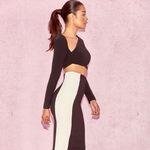 House Of CB  London black asymmetrical long sleeve top Photo 1