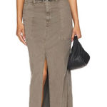 Favorite Daughter Sadie Utility Skirt Size 30 Maxi Slit Olive Green Gray Photo 0