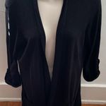 Chico's Chico’s black bamboo rayon open front cardigan with pockets, size 1 or M preppy Photo 5
