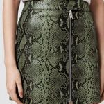 ALLSAINTS ππ Lena Oba Leather Skirt ~ Snake Green Photo 0