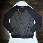 Calvin Klein Black Embossed Reptile Texture Double Zipper Top Photo 0