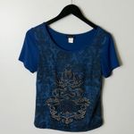 Venus Y2K Vintage T Shirt Rhinestones Tee Top Short Sleeve Cotton Solid Logo S Photo 7