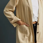 Pilcro  Blazer Womens Large‎ Tan Summer Relaxed Jacket Linen Cotton Blend Photo 0