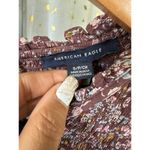 American Eagle  Ditsy Floral Long Sleeve Ruffle Trim Full Body Smocked Top S Photo 3