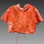 Hot & Delicious  Orange Tie-Dye Hooded Cropped Top-LG Photo 0