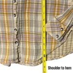 Free People  Plaid Floral Embroidered Gauze Button Up Cabin Holiday Dainty XS Photo 9