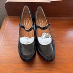 Mona Flying Women's Leather Closed Toe Mary Jane Wedge Pumps Round Toe Shoes 9 Black Photo 4