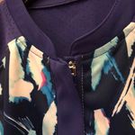 Slazenger Golf Sleeveless Quarter Zip Cutout Top Watercolor Tie Dye Purple S Photo 3