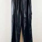 Commando Belted Paperbag Waist Cropped Faux Leather Pants Black Medium Photo 5