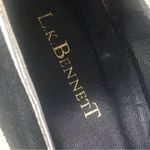 LK Bennett L. K. Bennett Size 7.5 black platform heels Suede black silver 4" Photo 4