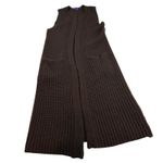 Ralph Lauren Purple Label Brown Chunky Knit Sleeveless Long Cardigan Vest M/L Photo 5
