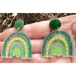 St Patrick's Day Earrings Shamrock Rainbow Shaped Dangle Whimsical New P… Green Photo 8
