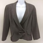 Max Studio Gray 3/4 Sleeve Feminine Blazer w/Flower Detail @Waist Wrap Closure-4 Photo 0