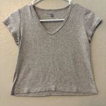 Brandy Melville ⭐️ gray v-neck cotton short sleeve shirt size one size Photo 0