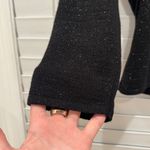 it's our time Womens Square Neck Crop Top Vintage Black Metallic Threading USA‎ Made 1970s Photo 4