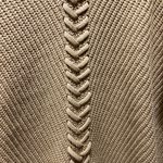 Jessica Simpson  Pullover Sweater Laced Front Knitted V-Neck Long Sleeve Beige M Photo 4