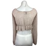 Princess Polly  Pink Floral V Neck Tie Front Long Sleeve Peplum Crop Top Size 6 Photo 1